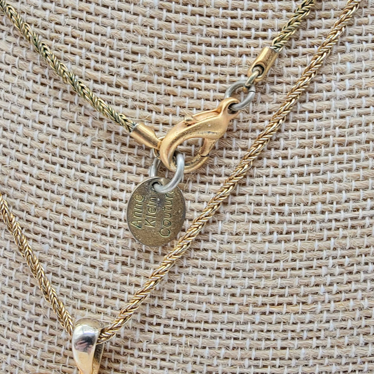1980's Anne Klein Couture Modernist Cross Pendant Necklace