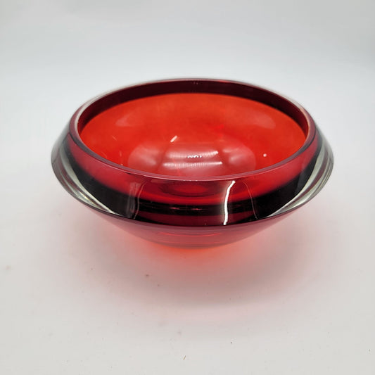Vintage Art Glass Ruby Red Bowl