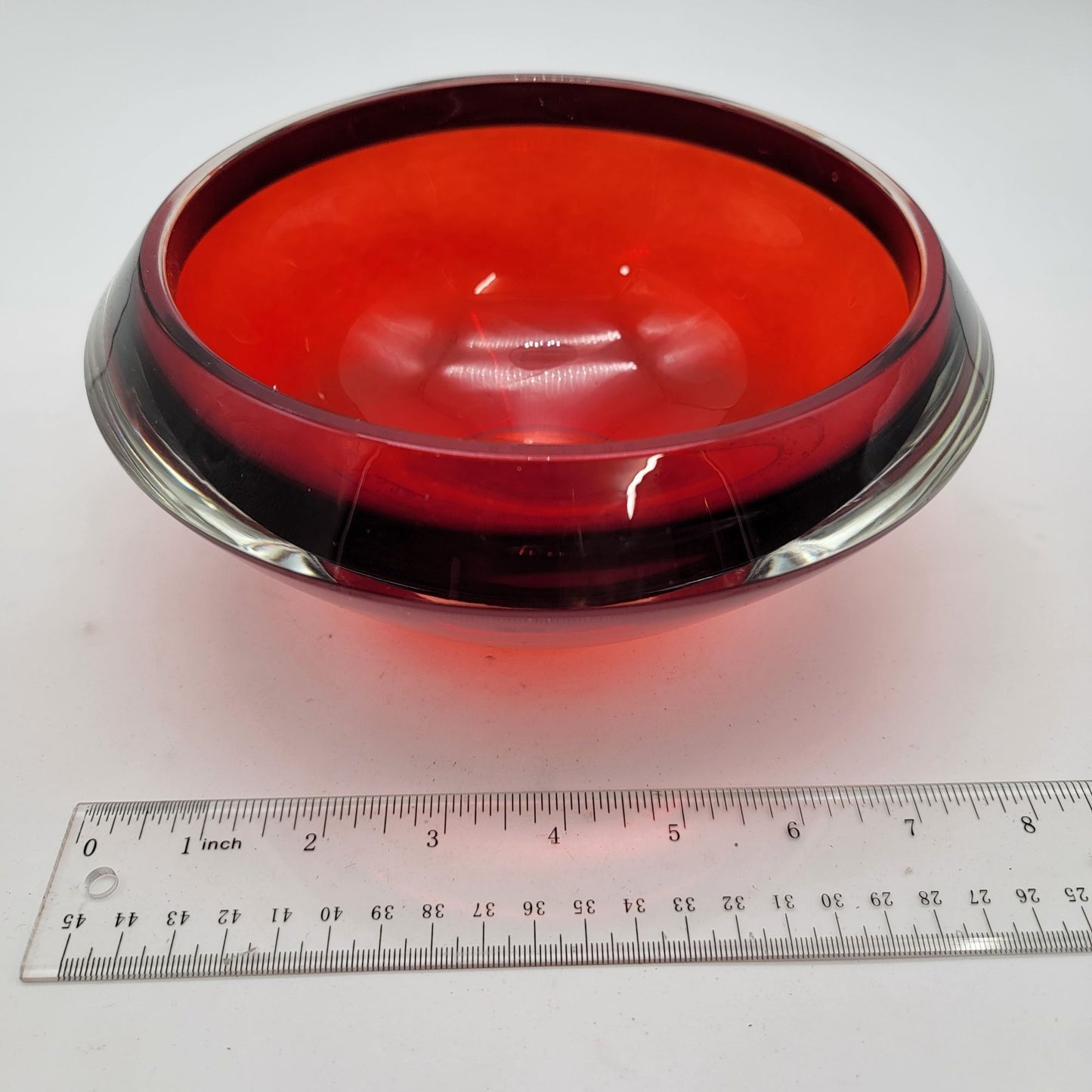 Vintage Art Glass Ruby Red Bowl