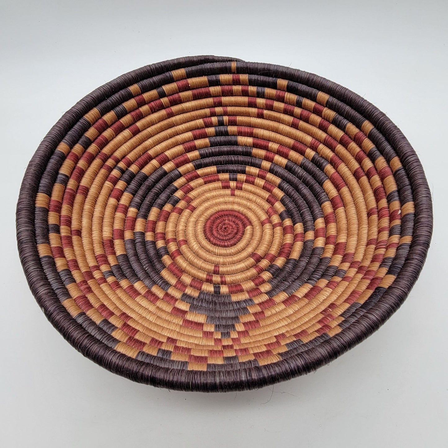 Traditional Handwoven Grass Coil Hanging Wall Basket