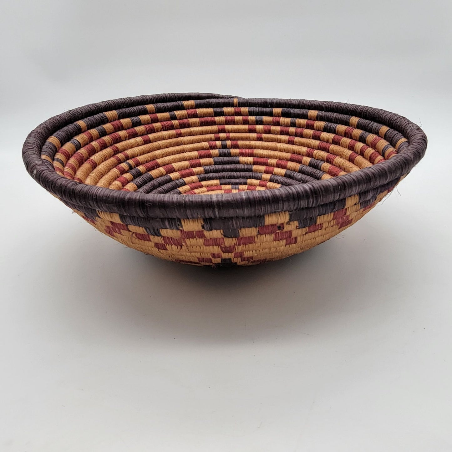 Traditional Handwoven Grass Coil Hanging Wall Basket