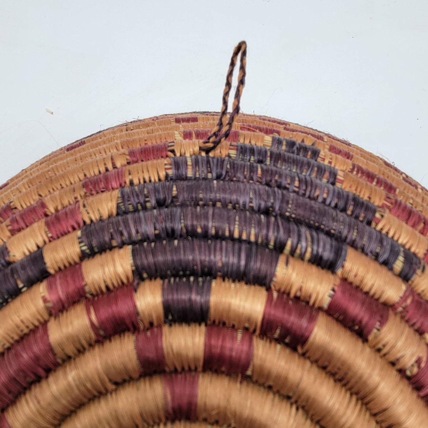 Traditional Handwoven Grass Coil Hanging Wall Basket