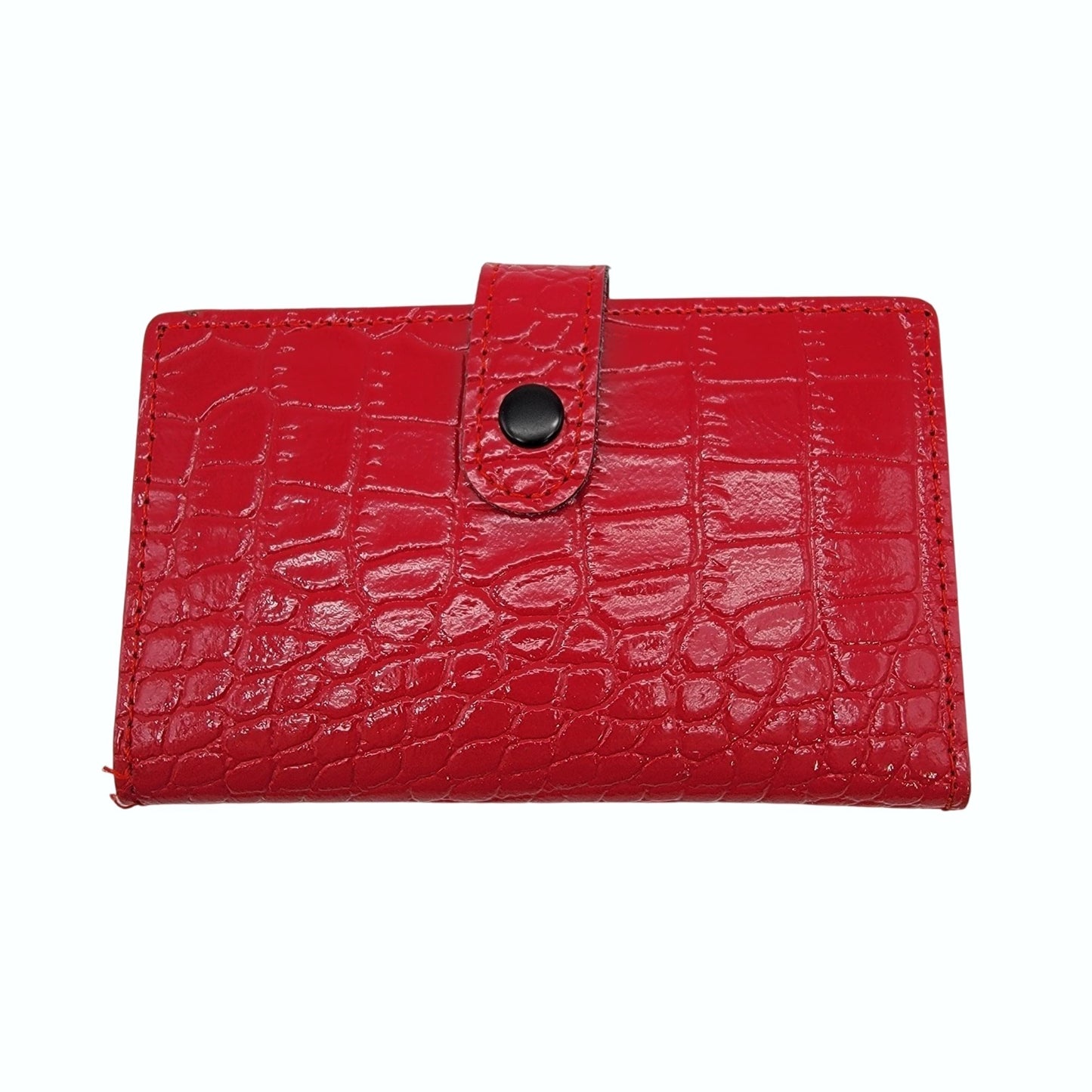 ORDNING & REDA Red Faux Crocodile Embossed Card Wallet
