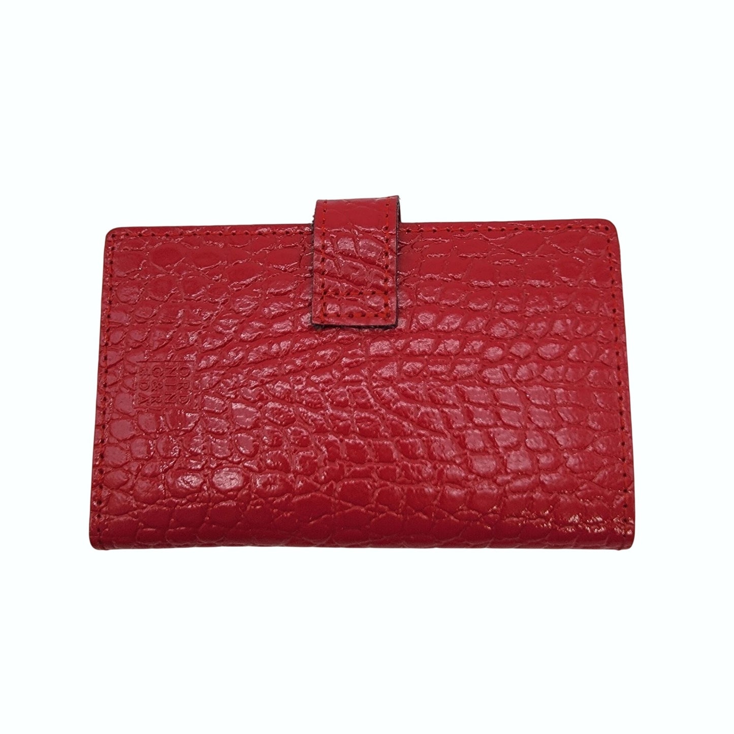 ORDNING & REDA Red Faux Crocodile Embossed Card Wallet