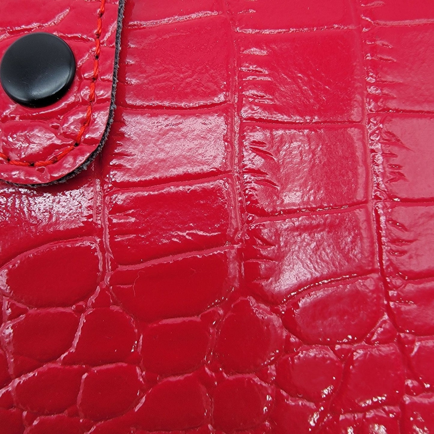 ORDNING & REDA Red Faux Crocodile Embossed Card Wallet