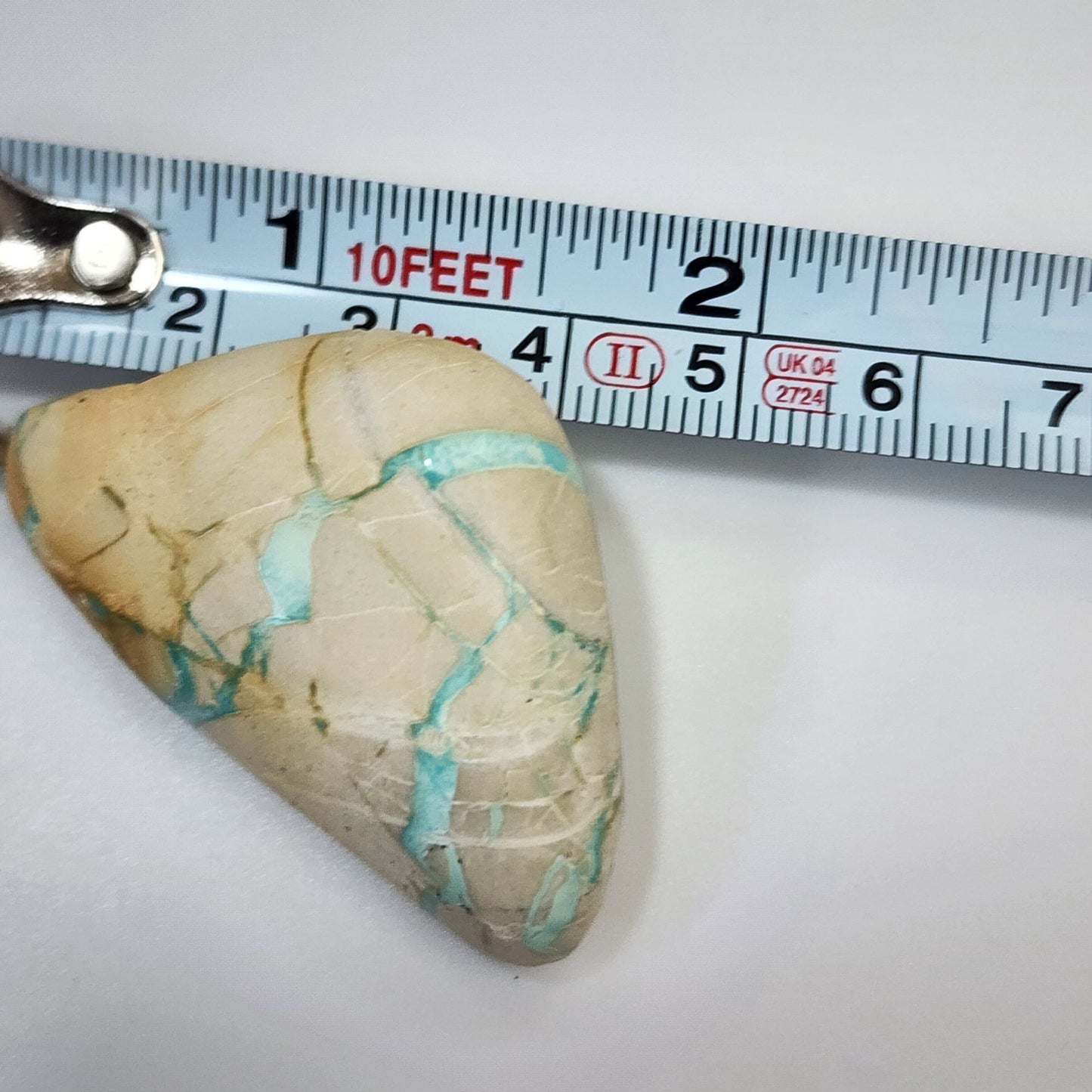 Artisan Royston Ribbon Turquoise Gemstone Cabochon Pendant