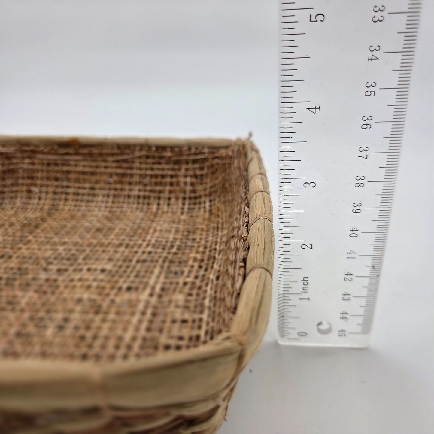 Vintage Wicker & Rattan Woven Square Basket