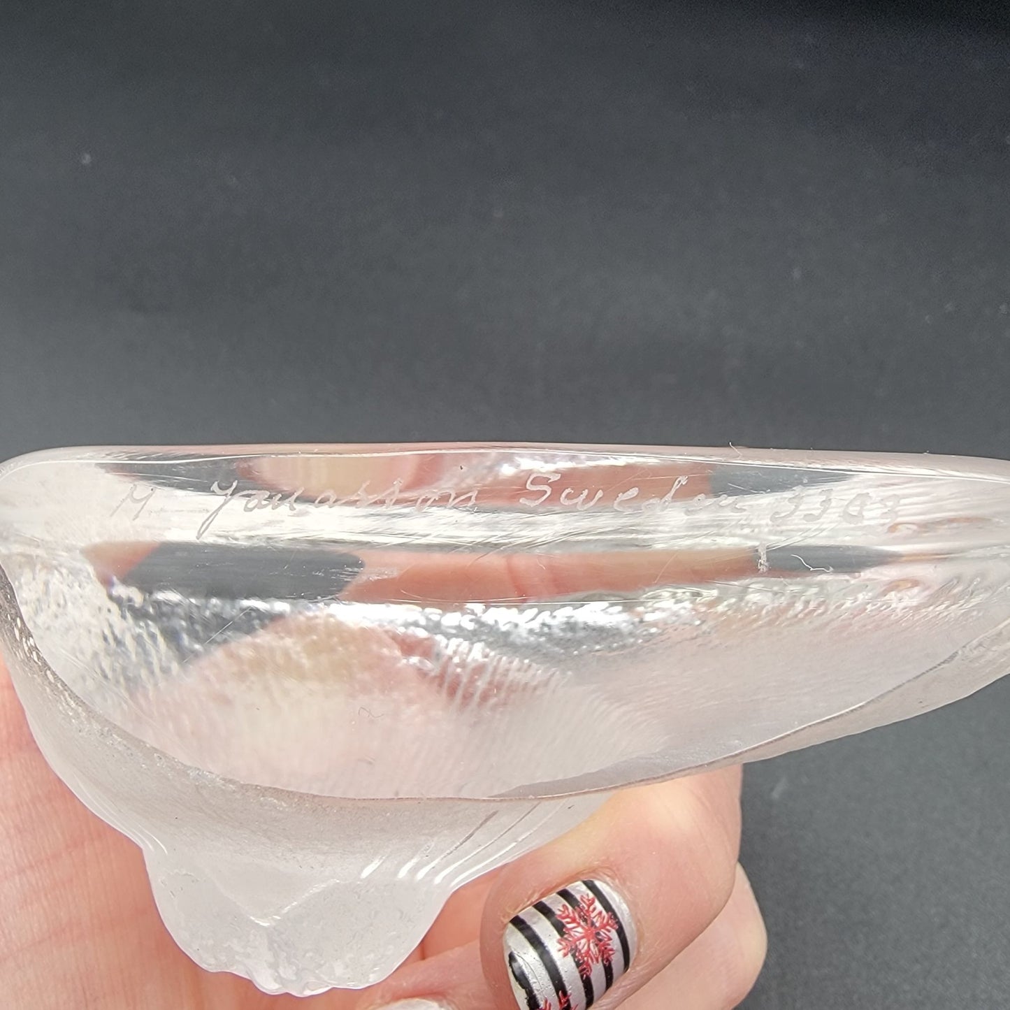 Mats Jonasson Crystal Baby Harp Seal Sea Lion Pup Paperweight Signed M Jonasson Sweden 3303