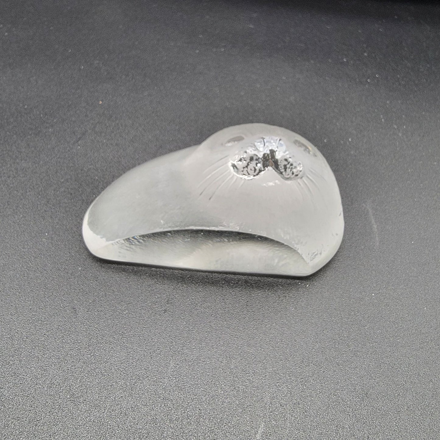 Mats Jonasson Crystal Baby Harp Seal Sea Lion Pup Paperweight Signed M Jonasson Sweden 3303