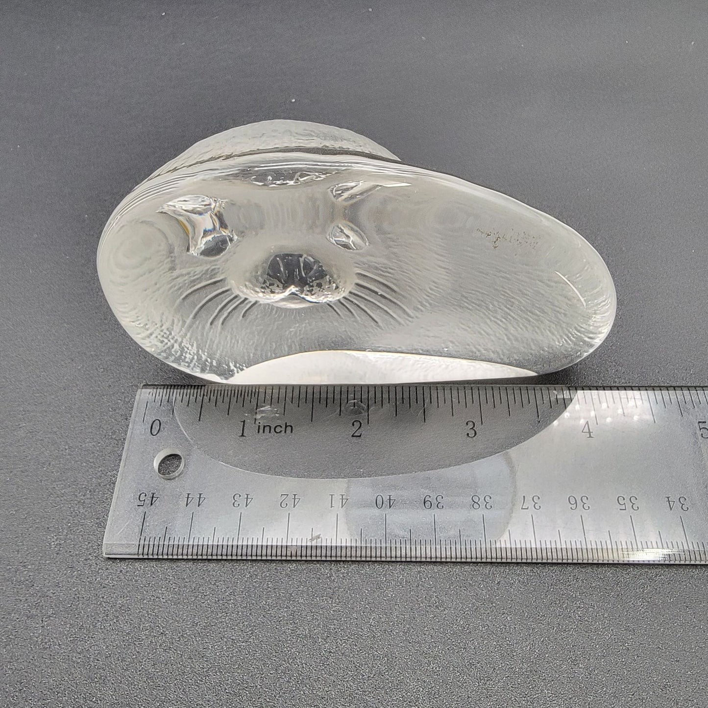 Mats Jonasson Crystal Baby Harp Seal Sea Lion Pup Paperweight Signed M Jonasson Sweden 3303