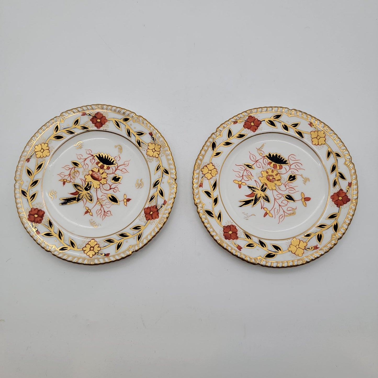 Pair of Royal Crown Derby Asian Rose Bone China Small Plates #8687