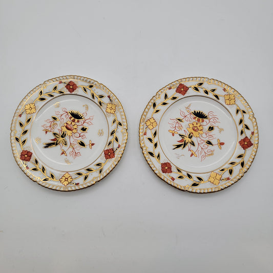 Pair of Royal Crown Derby Asian Rose Bone China Small Plates #8687
