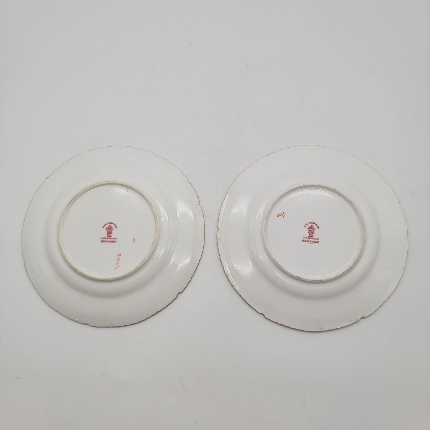 Pair of Royal Crown Derby Asian Rose Bone China Small Plates #8687