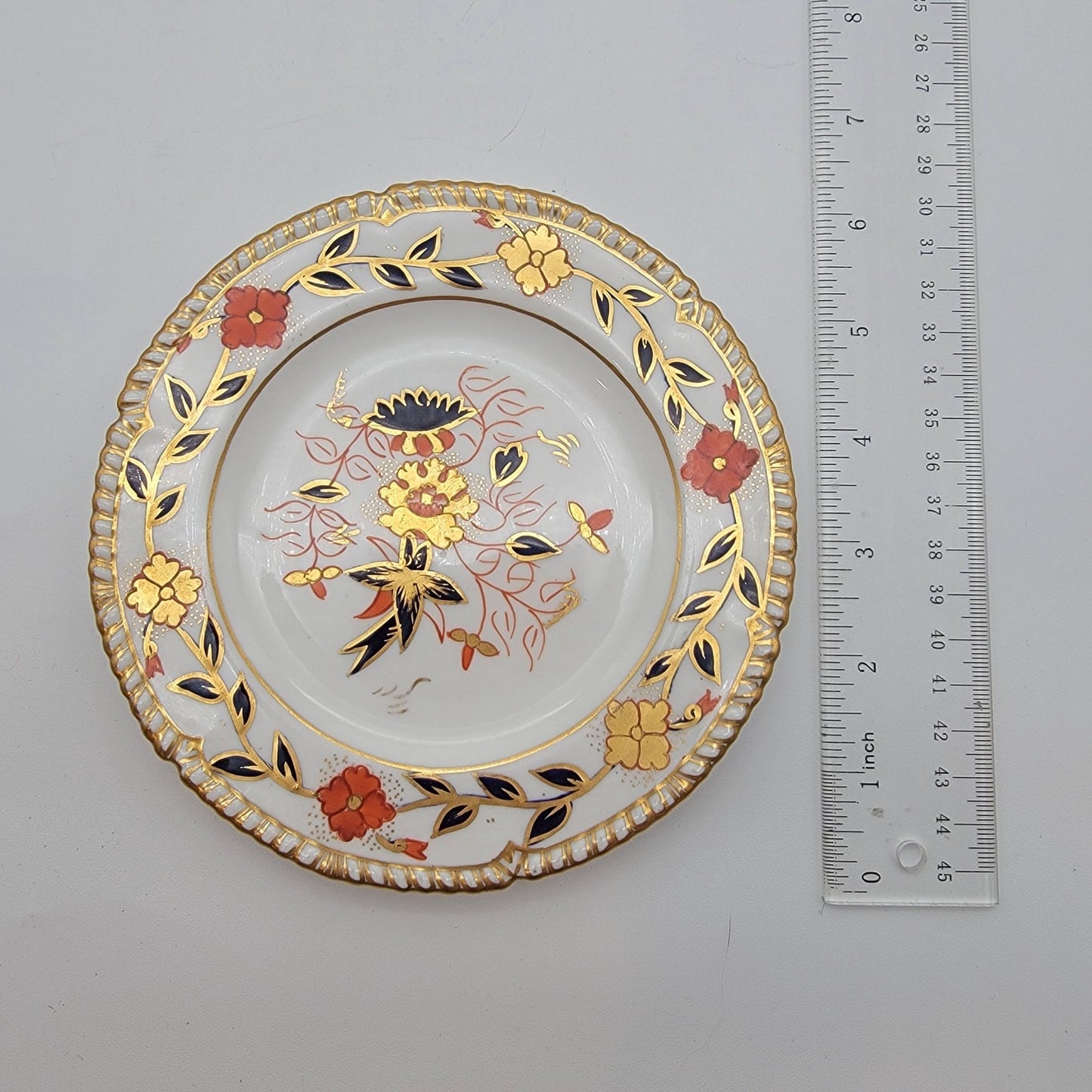 Pair of Royal Crown Derby Asian Rose Bone China Small Plates #8687
