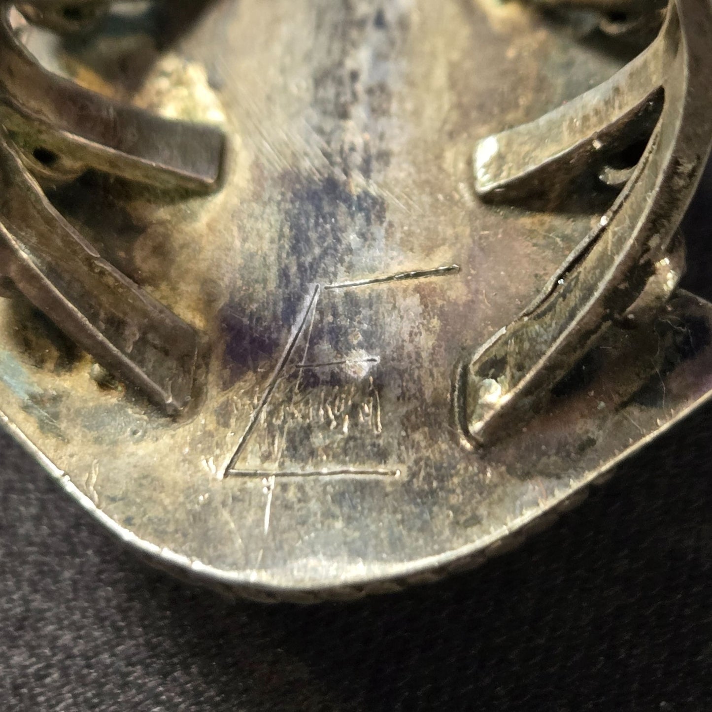 Vintage Signed Sterling Royston Turquoise Navajo Twisted Rope Bezel Ring Size 8.25