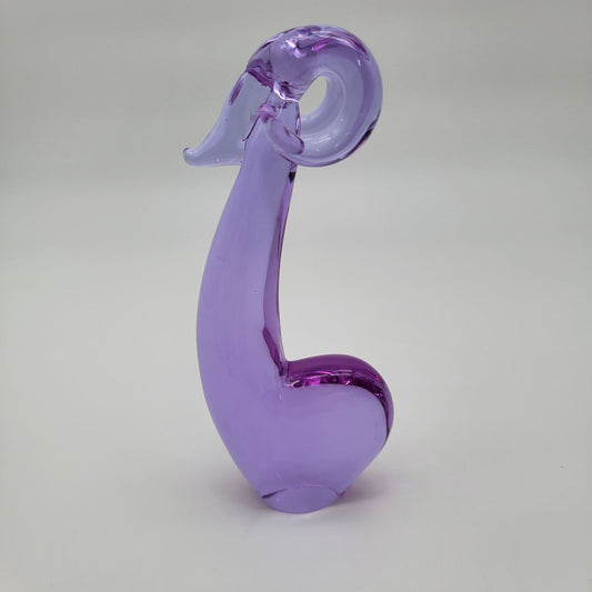 Vintage Neodymium Alexandrite Purple Art Glass Ram Sculpture