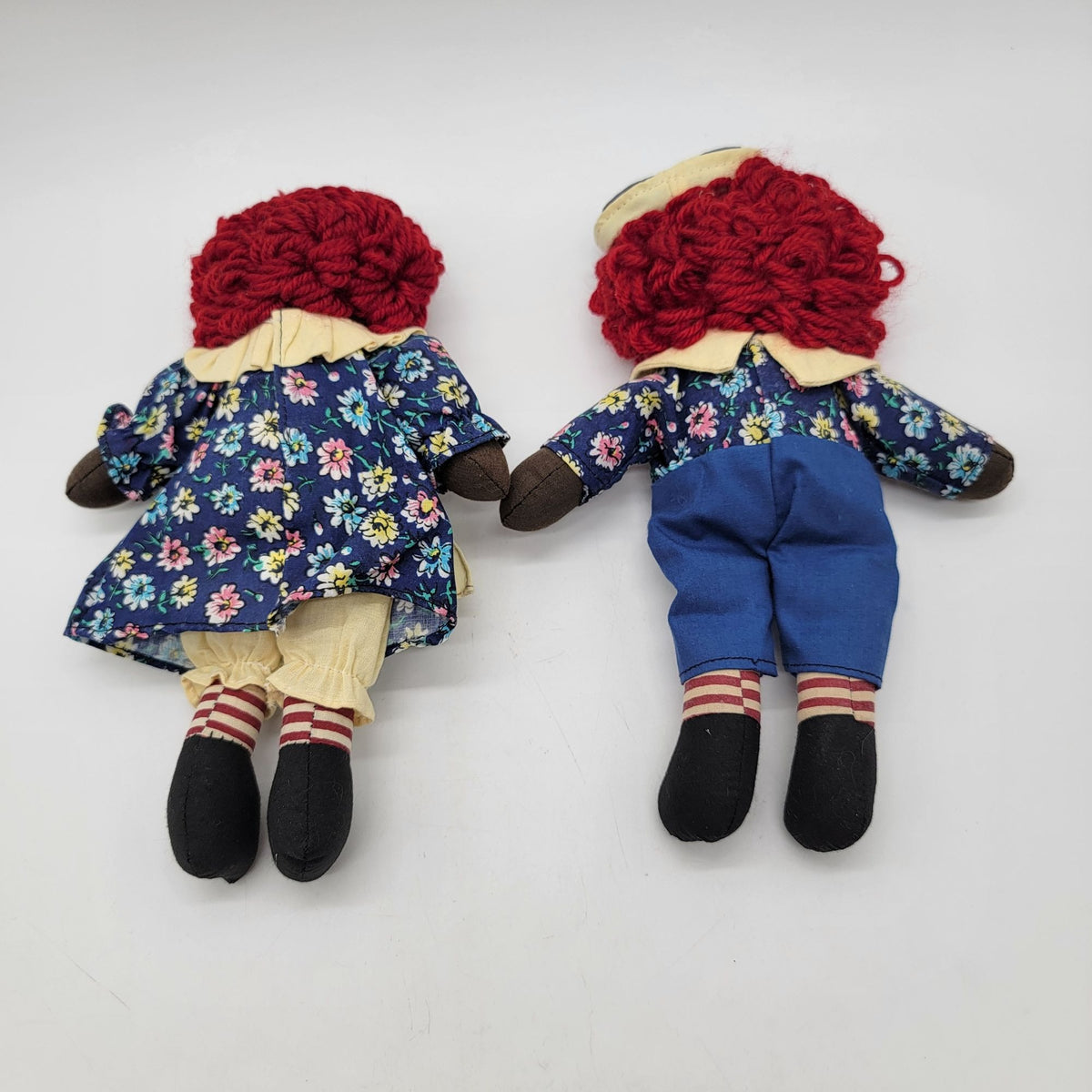 African American Raggedy Ann & Andy Cloth Dolls 10"