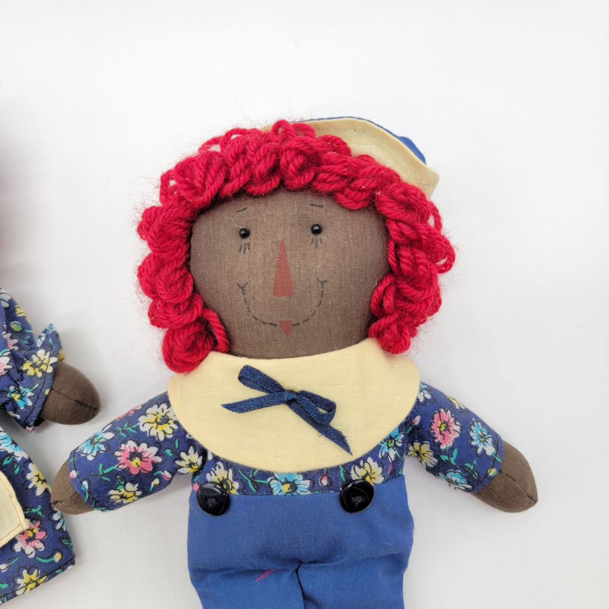 African American Raggedy Ann & Andy Cloth Dolls 10"