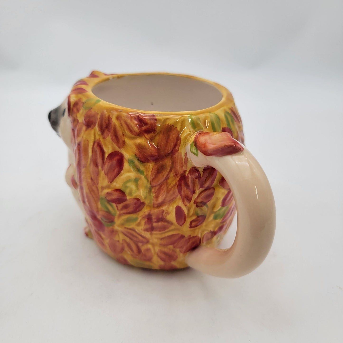 Pier 1 Hedgehog Mug With Autumn Leaves Design