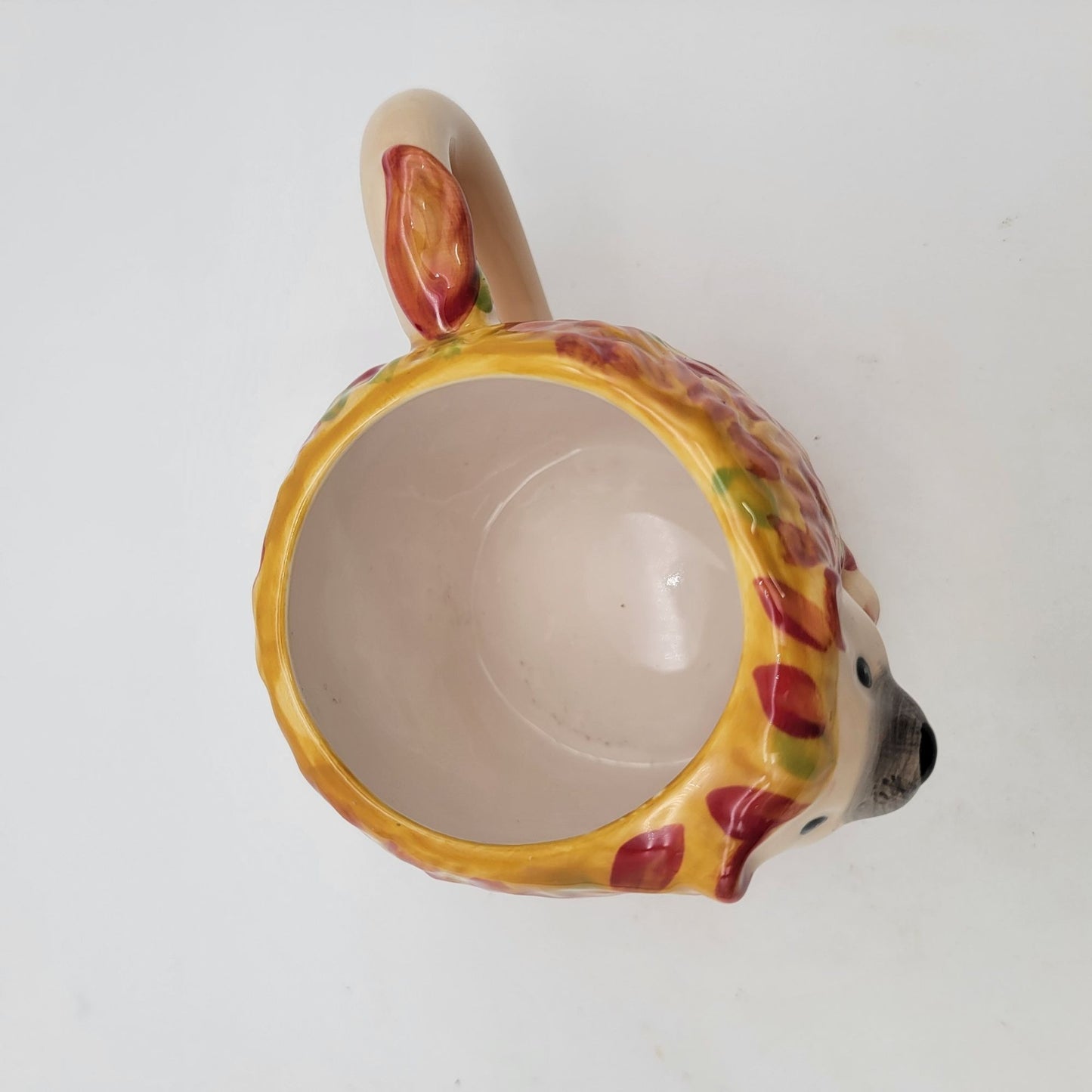 Pier 1 Hedgehog Mug With Autumn Leaves Design