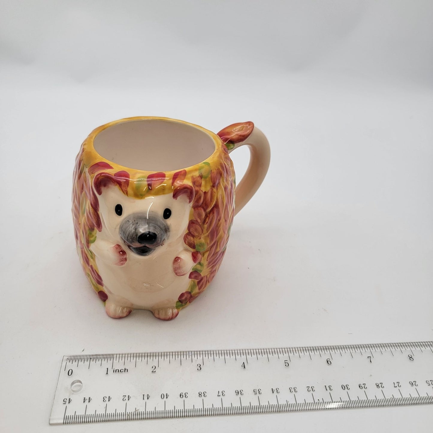 Pier 1 Hedgehog Mug With Autumn Leaves Design