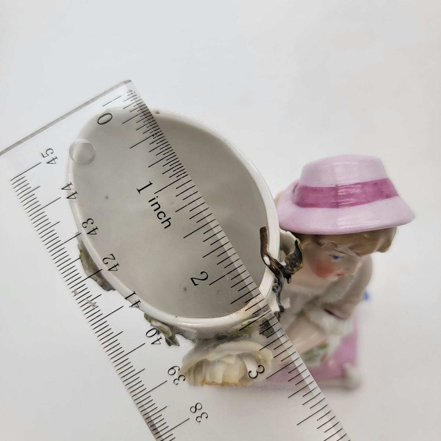 Antique Conta & Boehme German Porcelain Girl Cornet Bud Vase or Match Holder