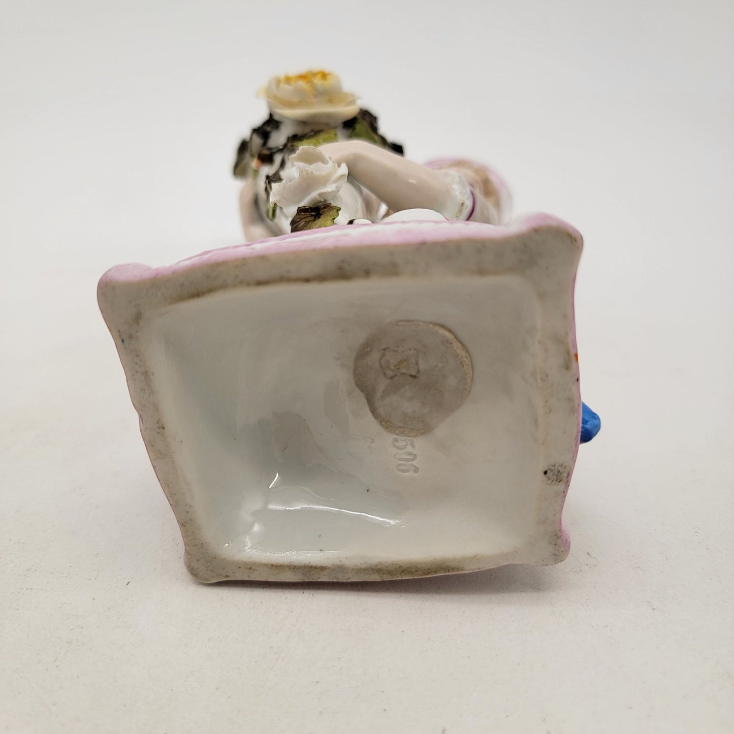 Antique Conta & Boehme German Porcelain Girl Cornet Bud Vase or Match Holder