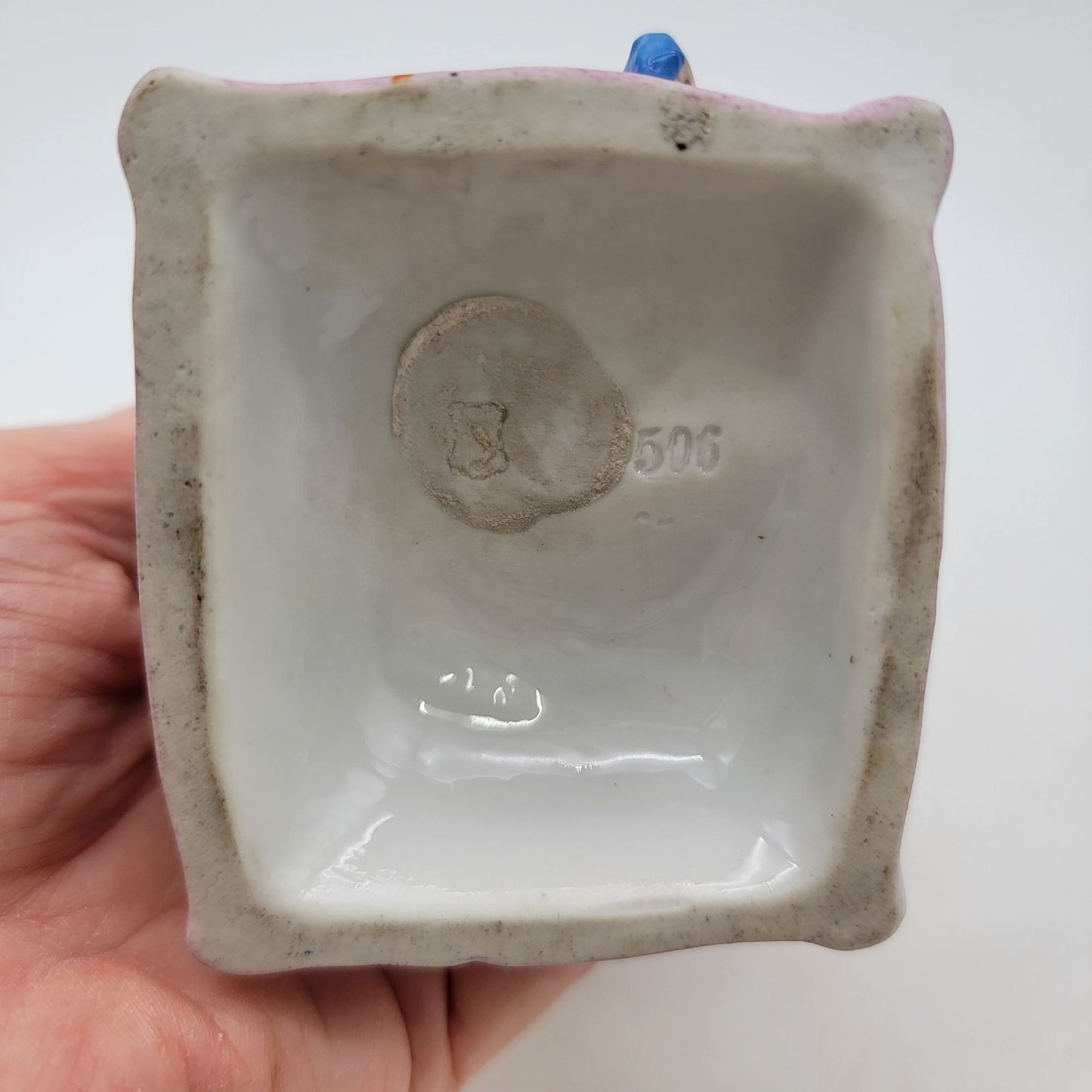 Antique Conta & Boehme German Porcelain Girl Cornet Bud Vase or Match Holder