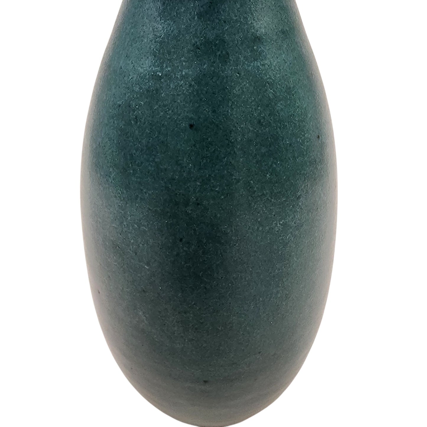 Signed LG Art Pottery Flared Vase Dark Green