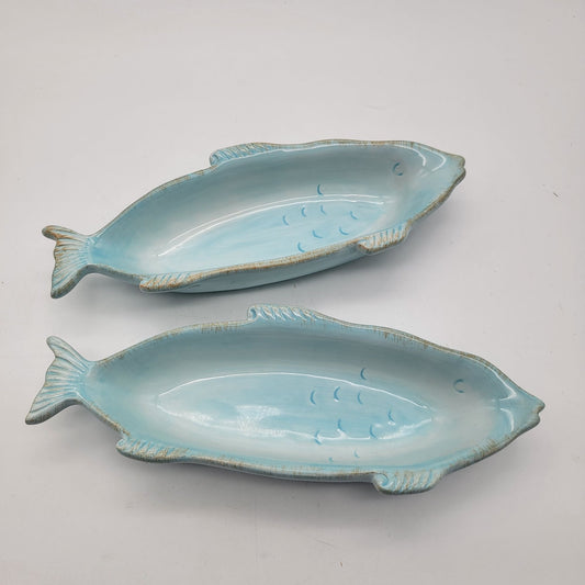 Pair of Blue Fish By the Sea by Ambiance Bowls