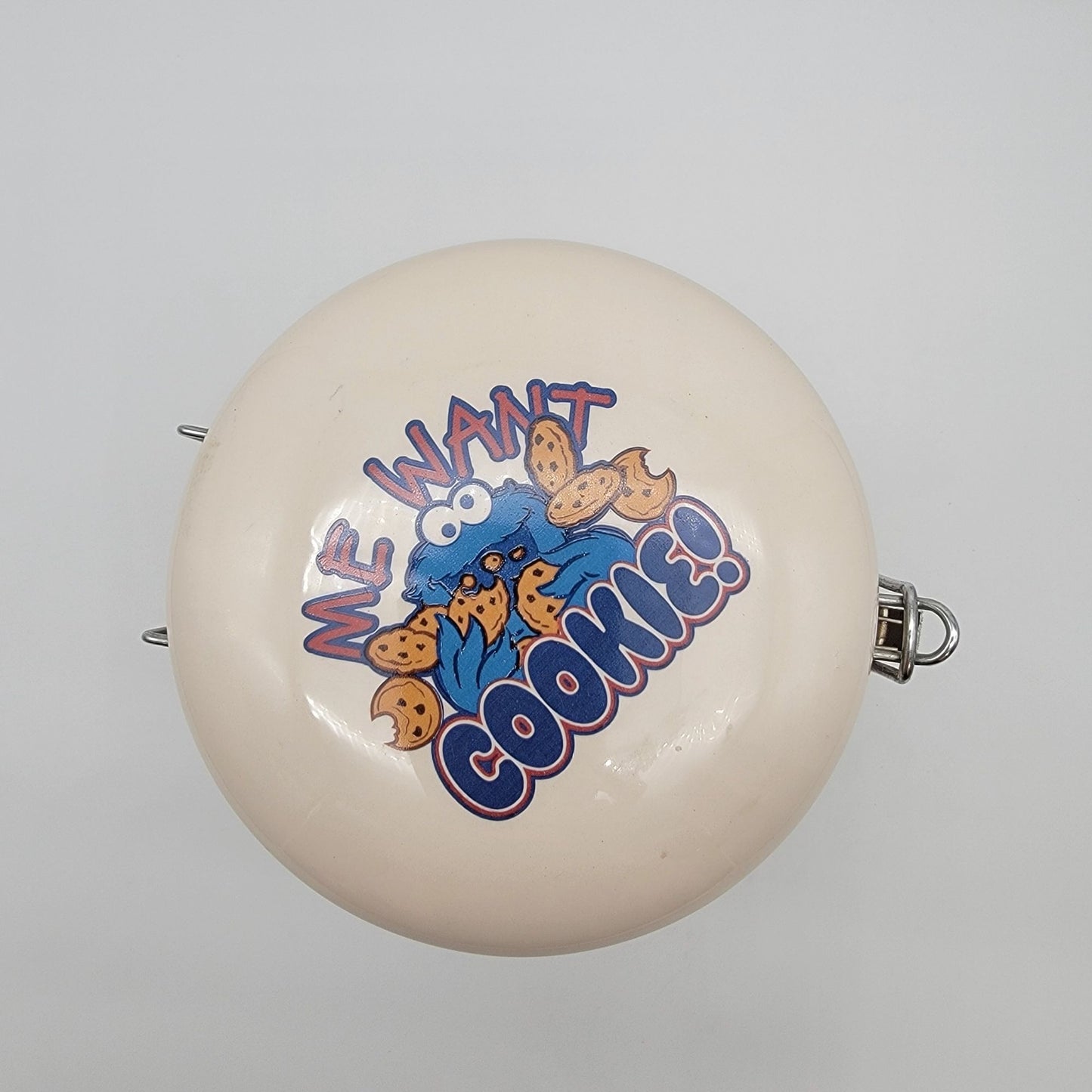 Vintage 2006 Sesame Street Cookie Monster "Me Want Cookies" Locking Canister Jar