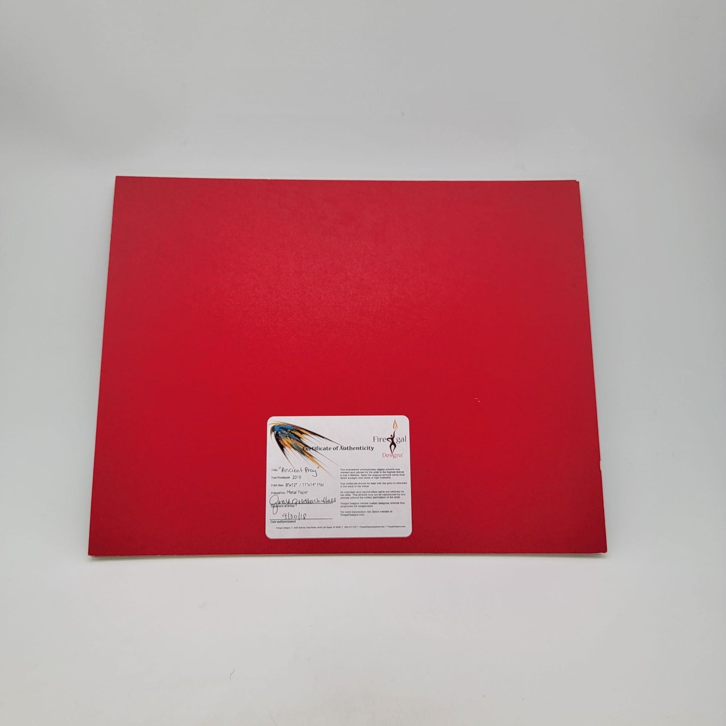 "Ancient Prey" By Gina Geldbach-Hall 2018 Firegal Designs 8x12" Print On Metal Paper