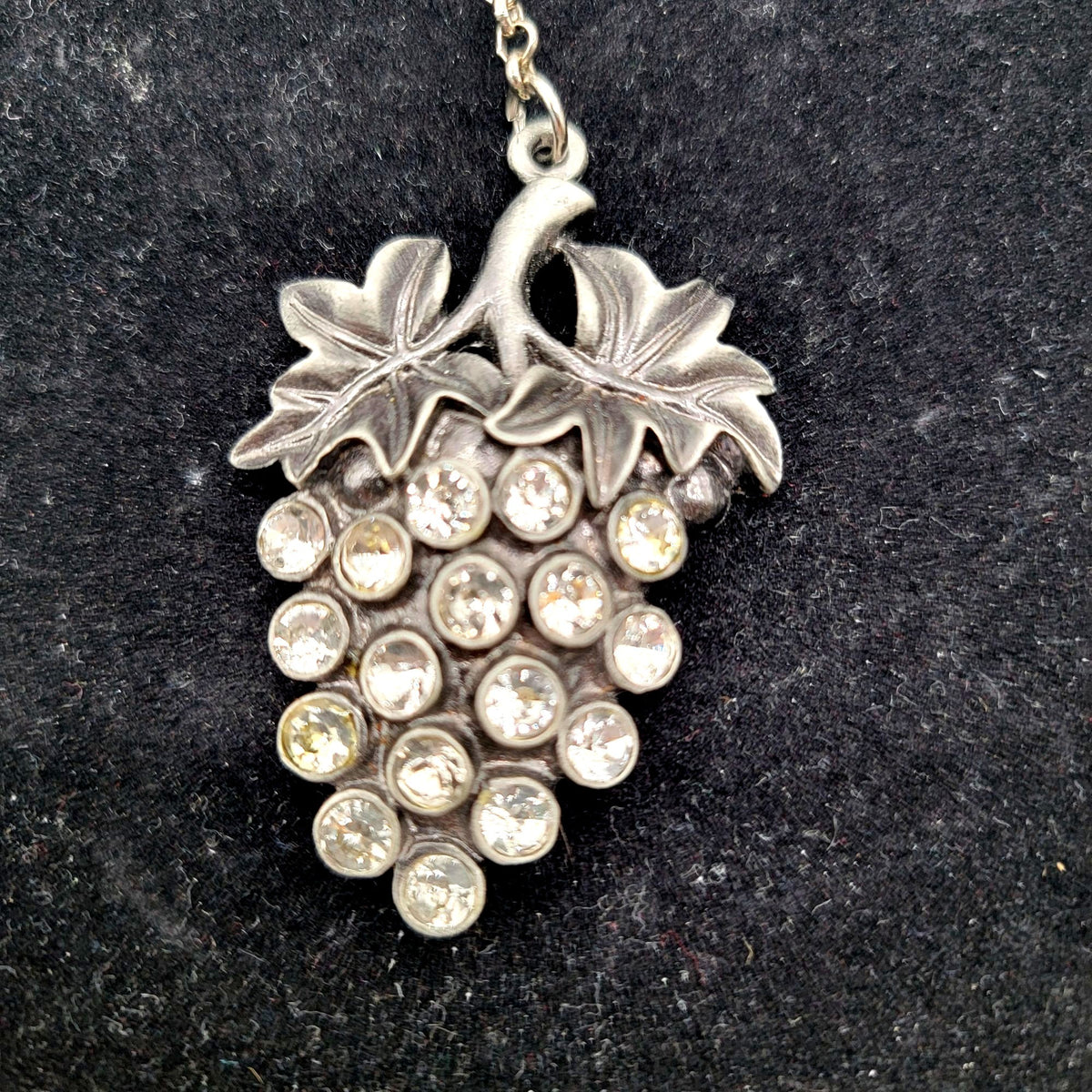 Vintage Grapes Napkin Holder Tray With Rhinestone Weight