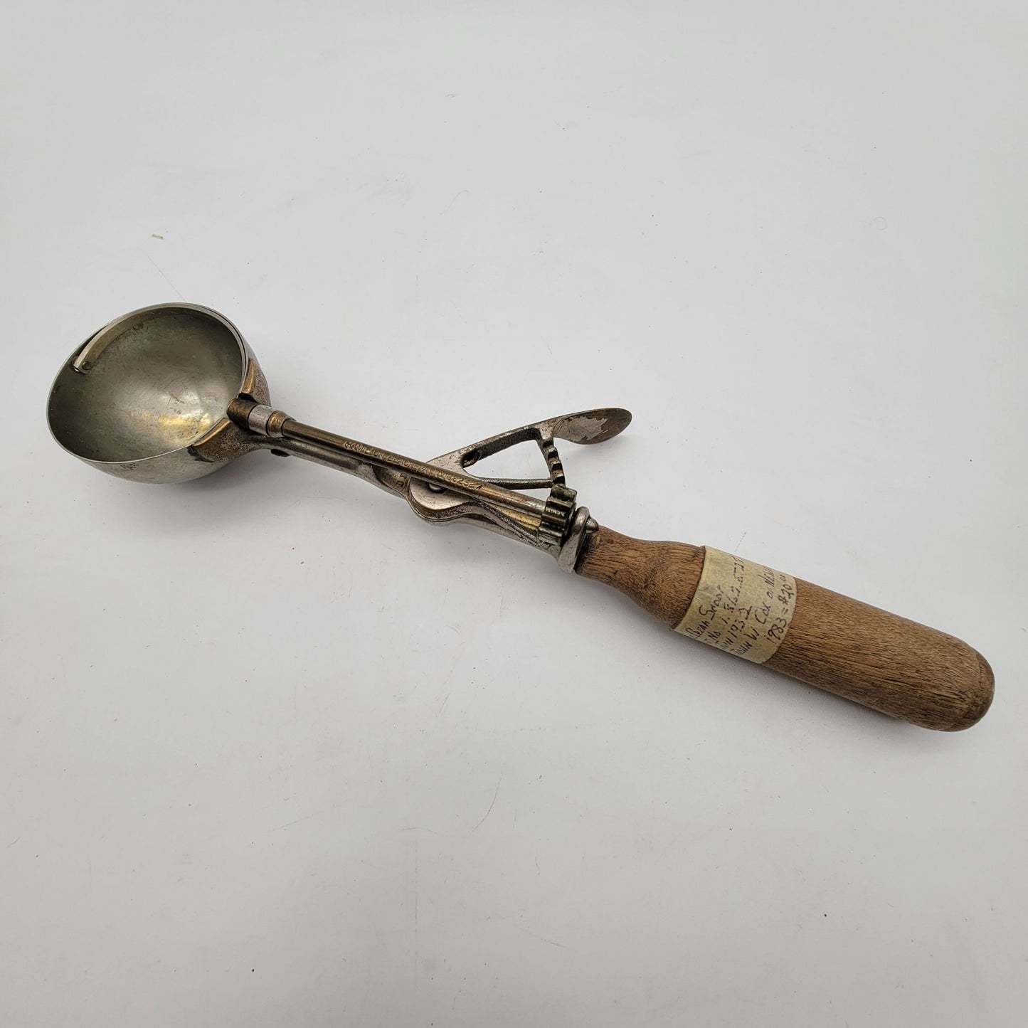 1932 Gilchrist Ice Cream Scoop With Wooden Handle