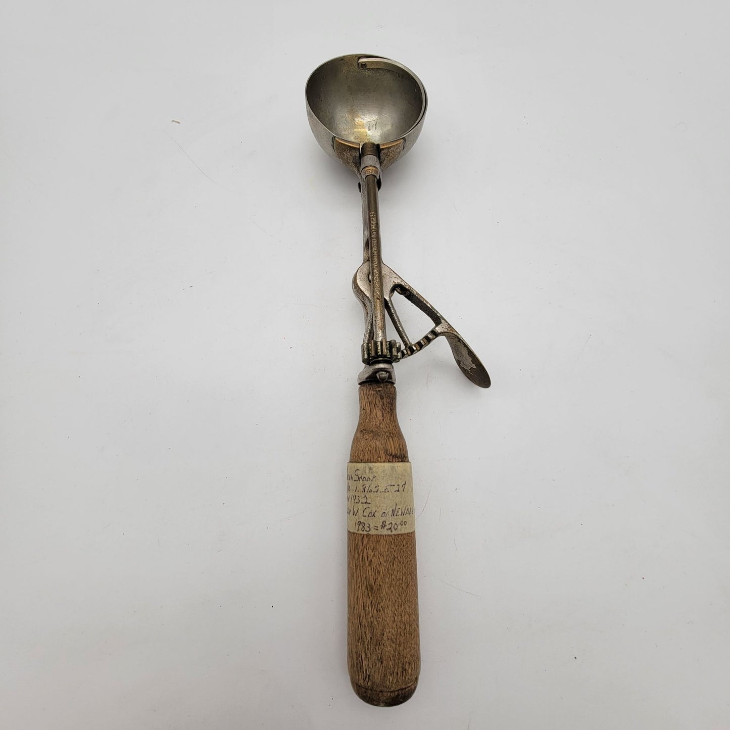 1932 Gilchrist Ice Cream Scoop With Wooden Handle