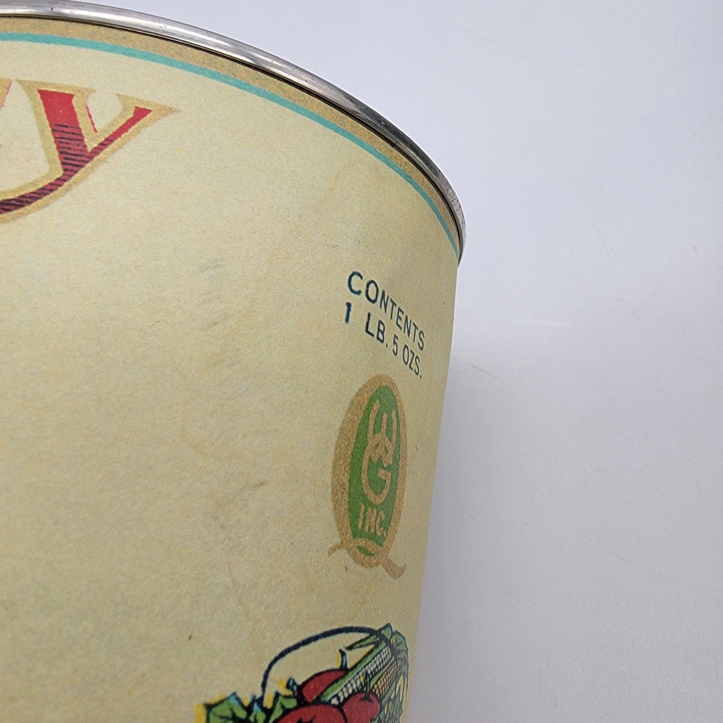 Reattached Antique Labels on Tin Cans Set Of 3