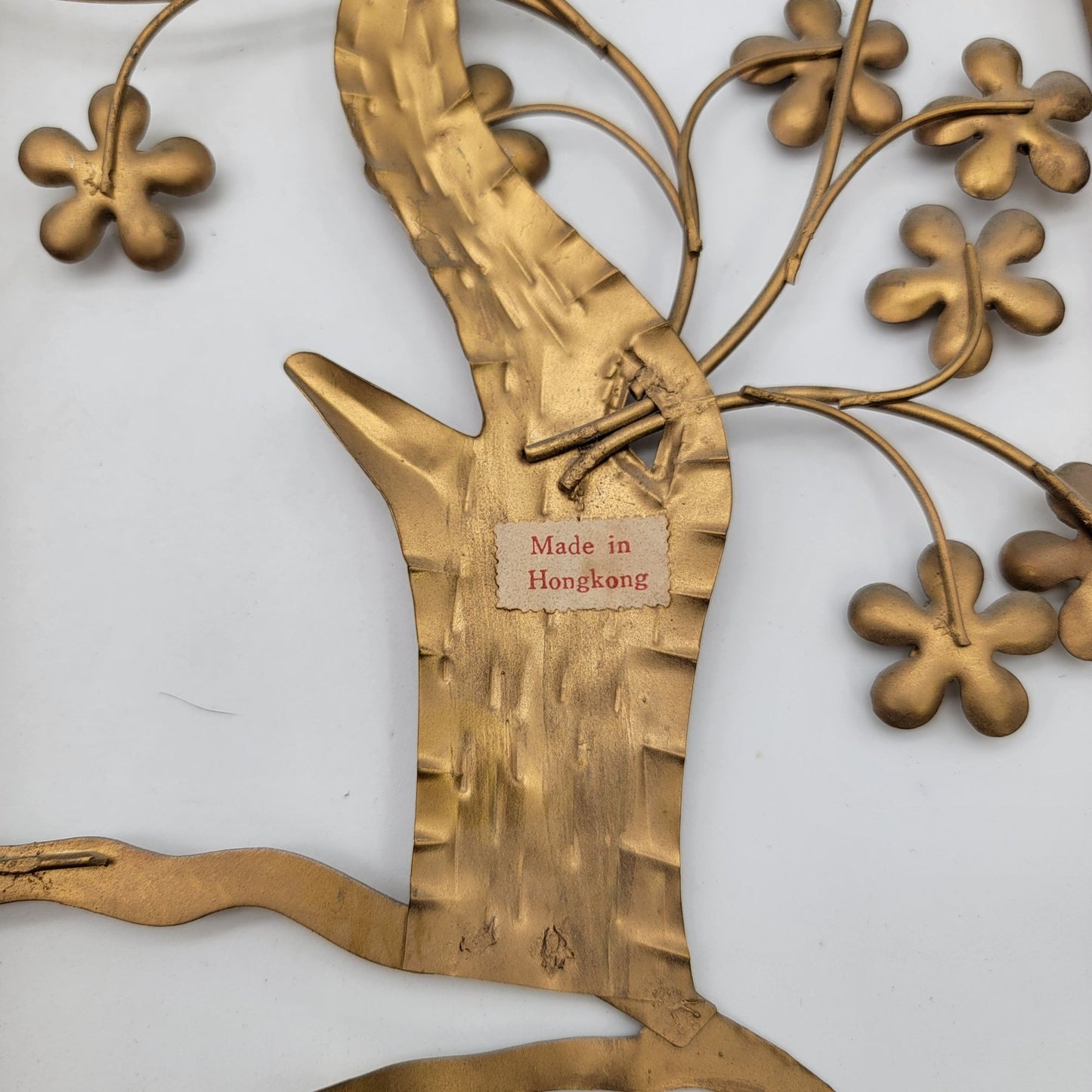 Vintage Asian Floral Wall Art Gold Tone Openwork Panels Set Of 4