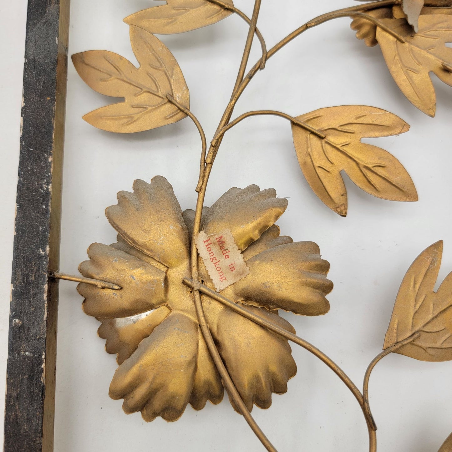 Vintage Asian Floral Wall Art Gold Tone Openwork Panels Set Of 4