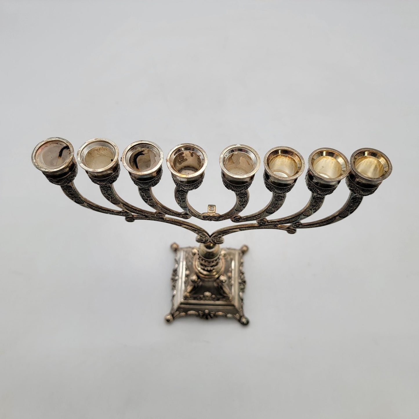 Vintage Studio Silversmiths Silver Plate 8-Branch Menorah Missing Shamash
