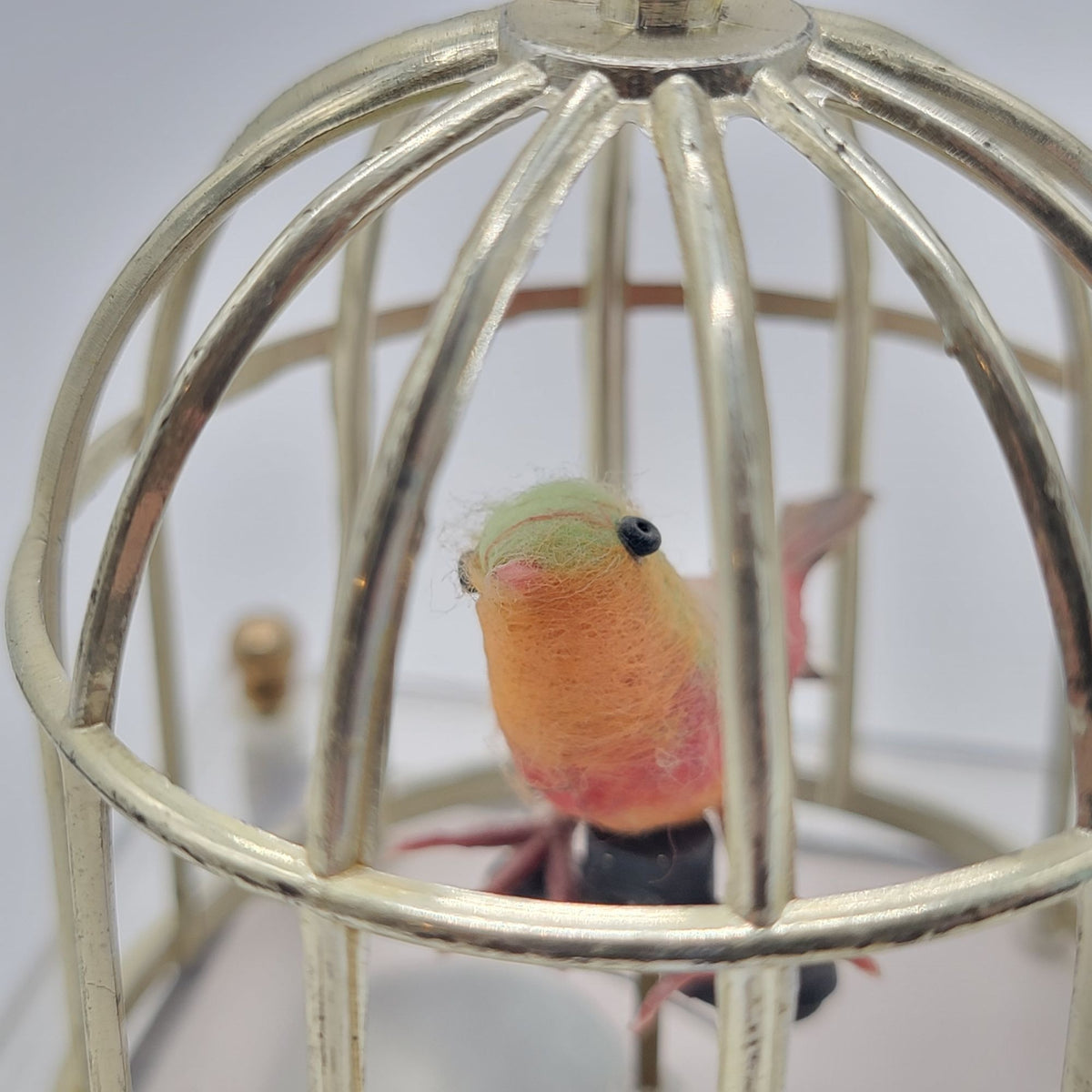 1970s Bird in Cage Music Box