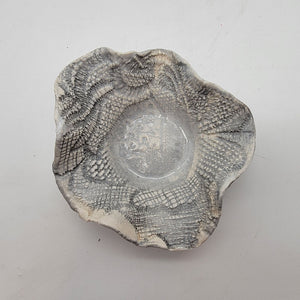 Roses & Lace Pottery Mirjana Ringo Embossed Clay Trinket Bowl