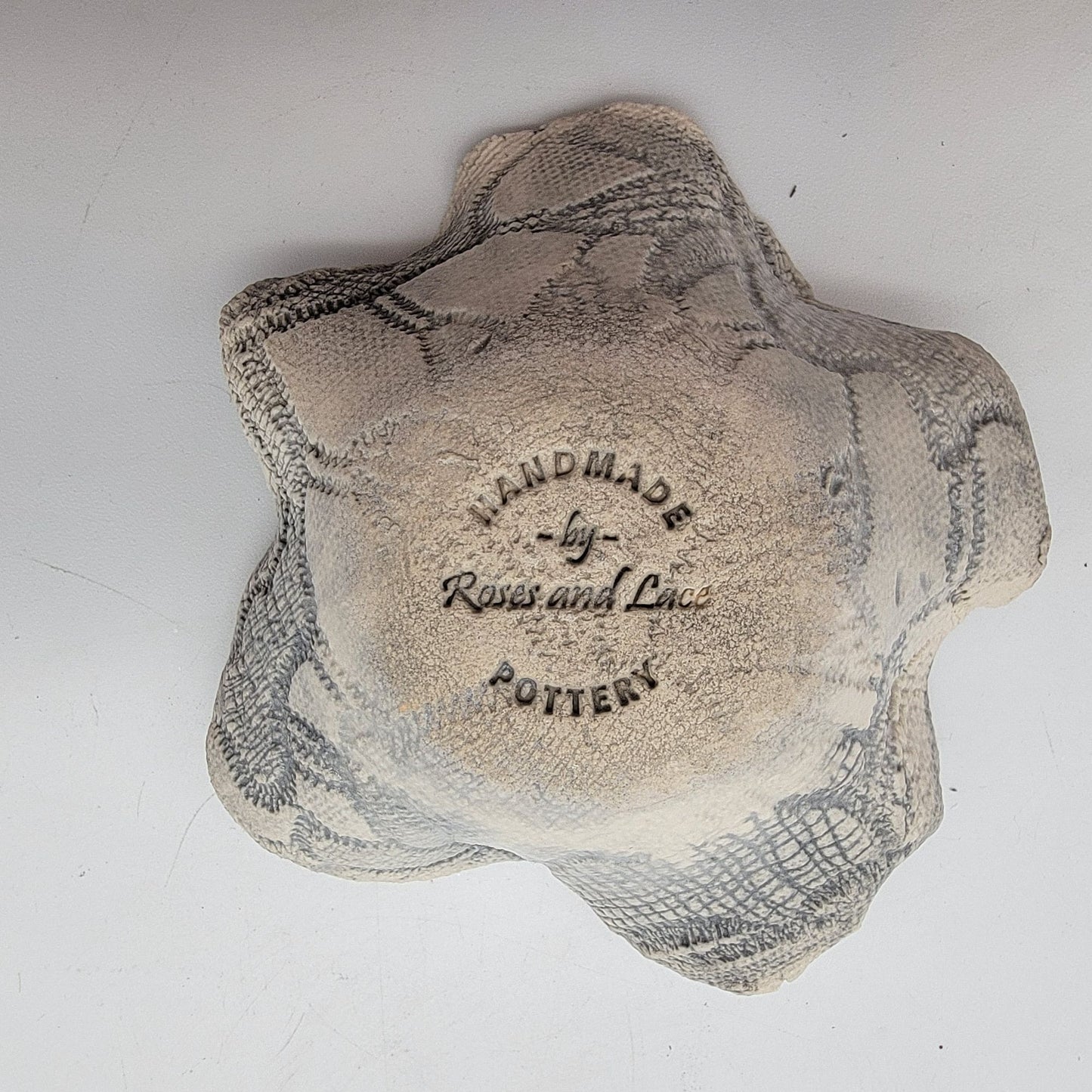 Roses & Lace Pottery Mirjana Ringo Embossed Clay Trinket Bowl