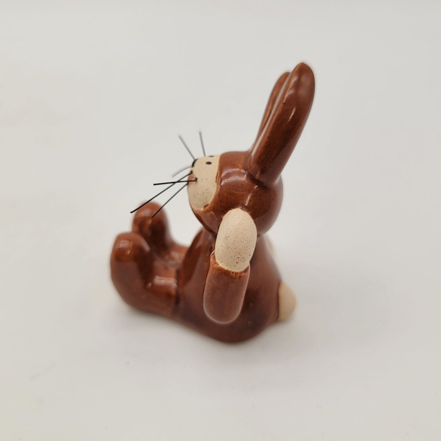 Vintage Pottery Brown Bunny Figurine