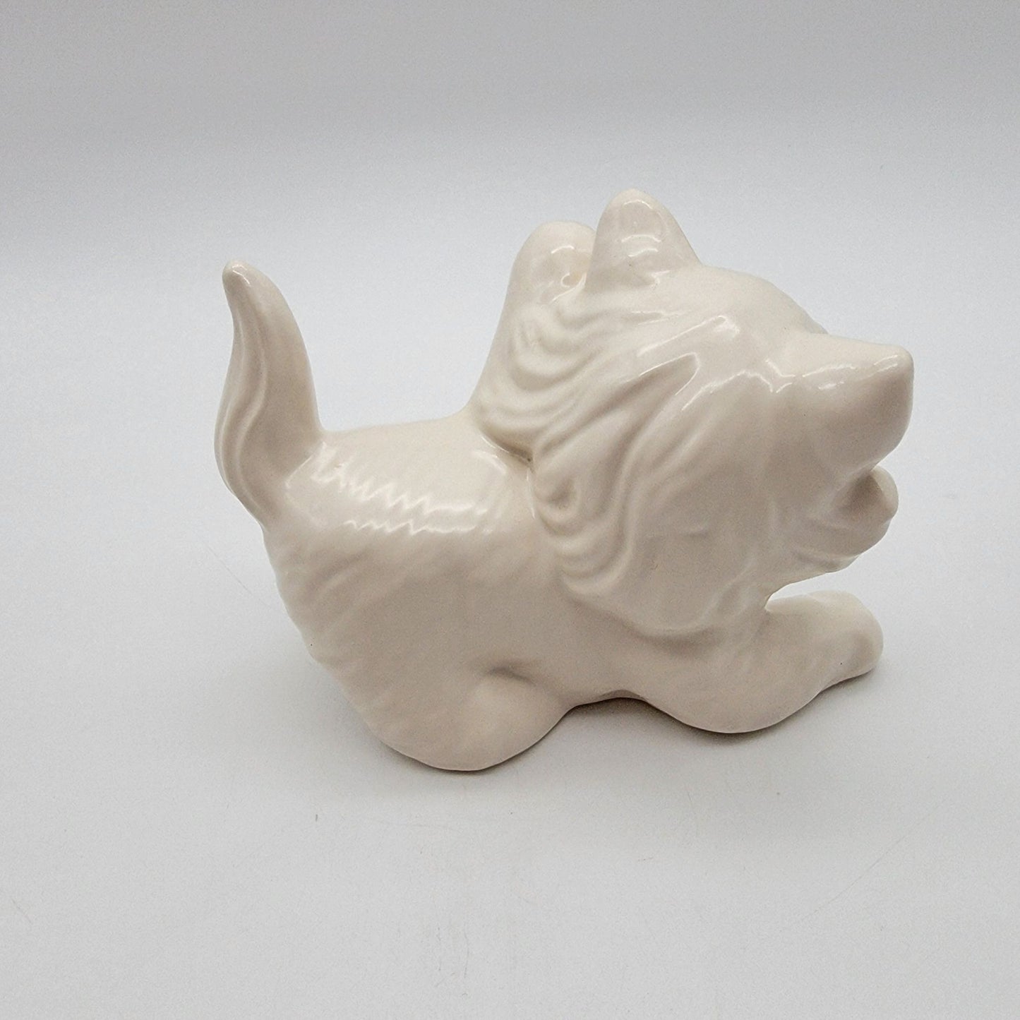 Vintage White Porcelain Persian Kitten Cat Figurine