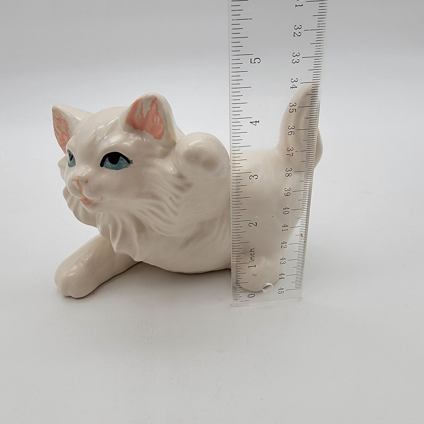 Vintage White Porcelain Persian Kitten Cat Figurine