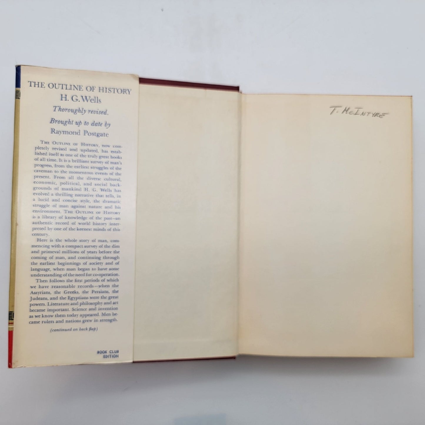 The Outline Of History By H.G. Wells Hard-Cover Book Volume I & II