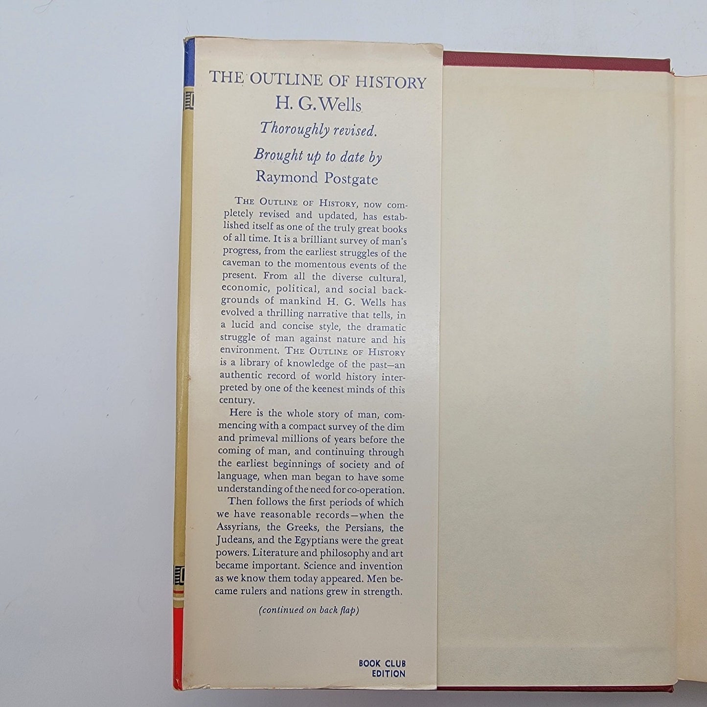 The Outline Of History By H.G. Wells Hard-Cover Book Volume I & II