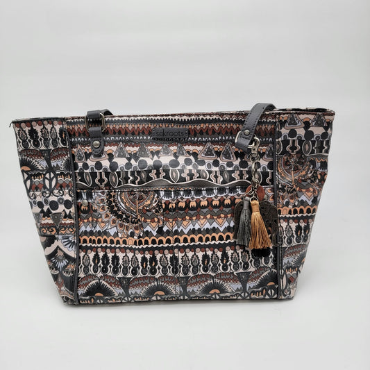 Sakroots Metro Tote Bag With Multicolor Boho Print Charms