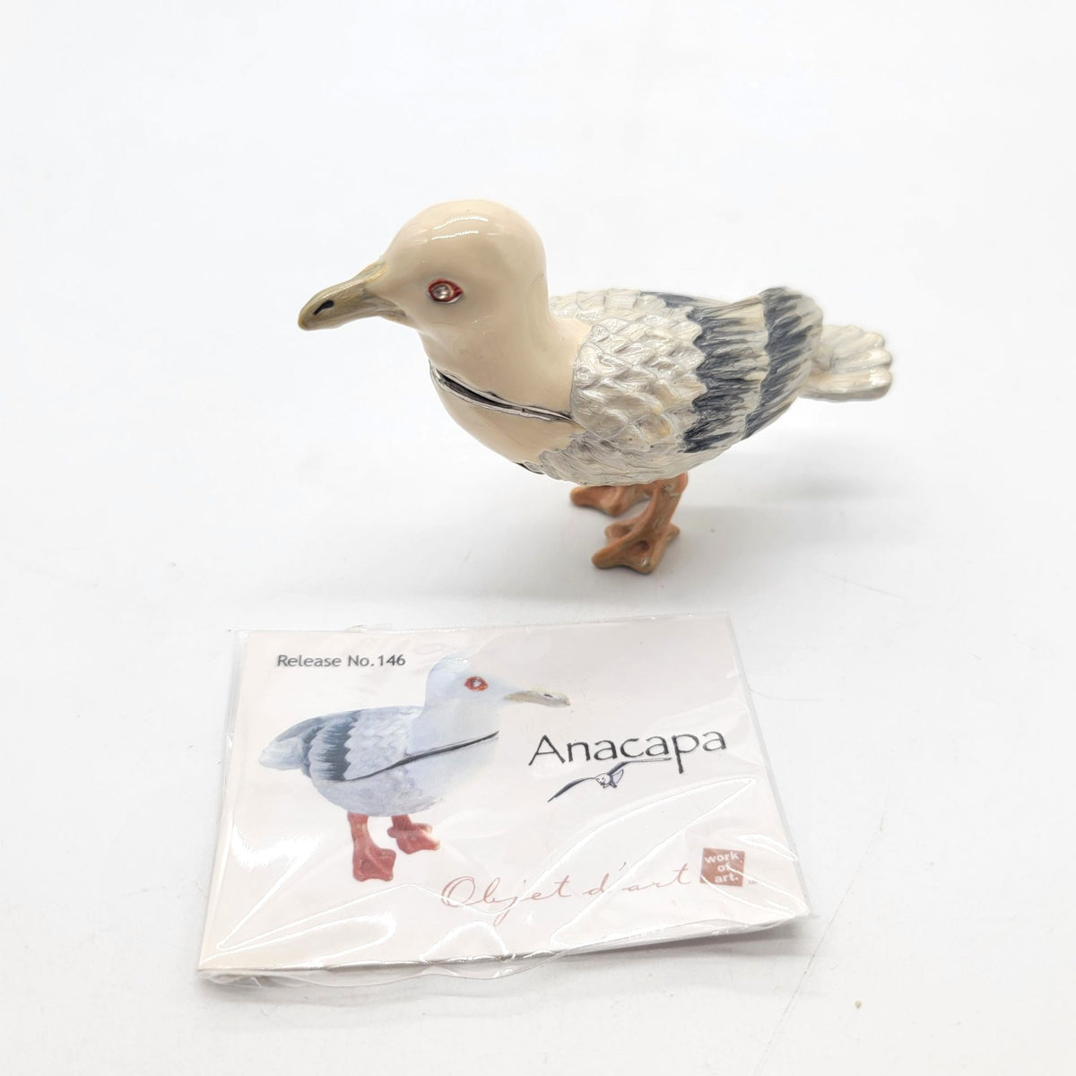Objet D' Art Anacapa Seagull Bird Trinket Box Artform No. 146