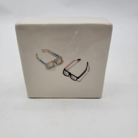 Rae Dunn Artisan Collection Eyeglass Paperweight Block